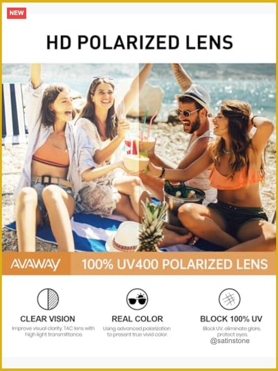 Chunky Rectangle Polarized Sunglasses, UV400 Protection, Oversized Acetate main image 6